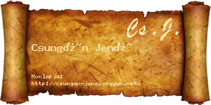 Csungán Jenő névjegykártya